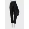 Asymmetrical cut trousers with stripes