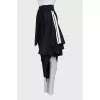 Asymmetrical cut trousers with stripes