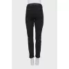Black trousers with leather inserts