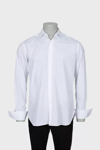 Men's straight cut shirt in white