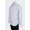 Men's thin blue striped shirt