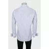 Men's thin blue striped shirt