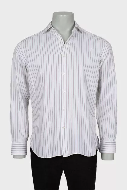 Men's brown striped shirt