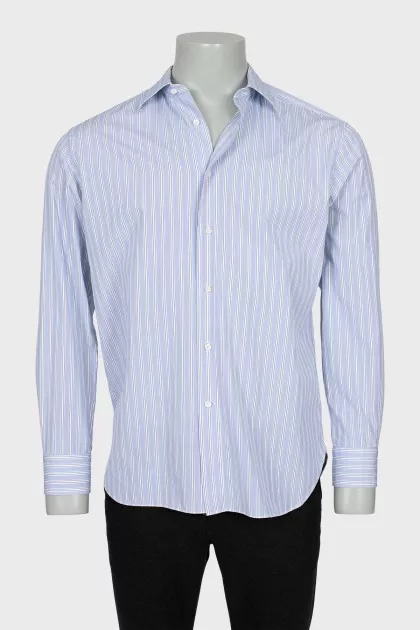 Men's blue and white striped shirt