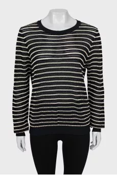 Openwork jumper in black