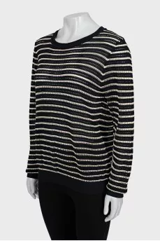Openwork jumper in black