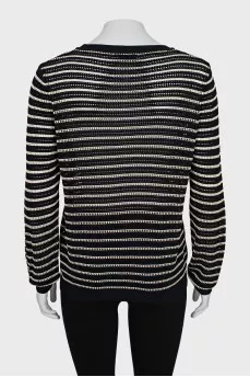 Openwork jumper in black