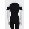 Fitted black ribbed top