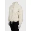 Down jacket decorated with lace