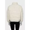 Down jacket decorated with lace