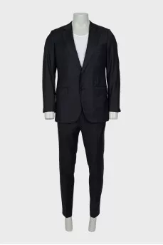 Men's black wool suit