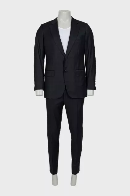 Men's black wool suit