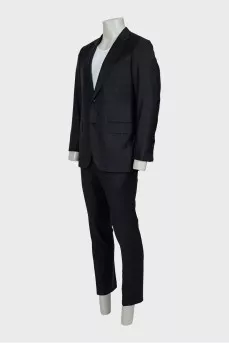 Men's black wool suit