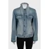 Denim jacket with a pointed collar