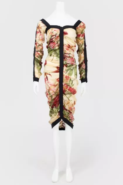 Translucent dress in a floral print