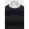 Two-tone sweater with 3/4 sleeves