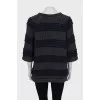 Two-tone sweater with 3/4 sleeves