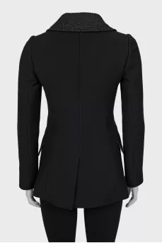 Wool coat with accent buttons