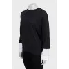 Black wool and cashmere jumper