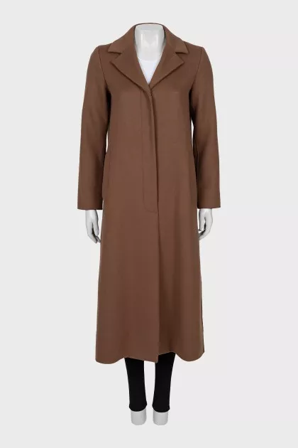 Single-breasted coat in brown