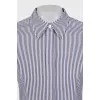 Blue and brown striped dress