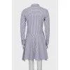 Blue and brown striped dress