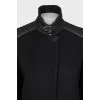 Wool coat with quilted elements