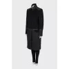 Wool coat with quilted elements