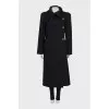 Fitted coat with branded buttons