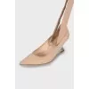 Textile shoes with transparent heels