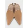 Textile shoes with transparent heels