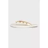 White flip flops with eyelet