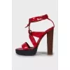 Red patent leather sandals