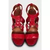 Red patent leather sandals