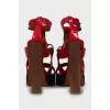 Red patent leather sandals