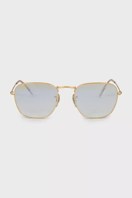 Gold-colored thin-frame glasses