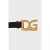 Leather belt with accent buckle