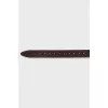 Leather belt with accent buckle