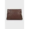 Leather clutch with gold lock