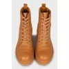 Brown leather boots