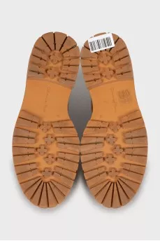 Brown leather boots