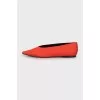 Red leather ballet flats