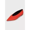 Red leather ballet flats