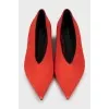 Red leather ballet flats