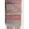Multicolored scarf with fringe