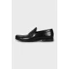 Men's black leather shoes