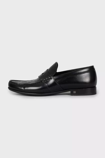Men's black leather shoes