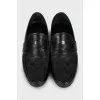 Men's black leather shoes