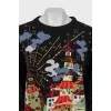 Oversized sweater with embroidery and sequins