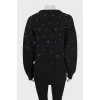 Oversized sweater with embroidery and sequins
